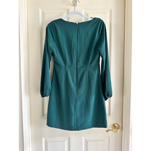 Abercrombie & Fitch Green Long Sleeve Mini Dress, Size Small - Picture 5 of 6
